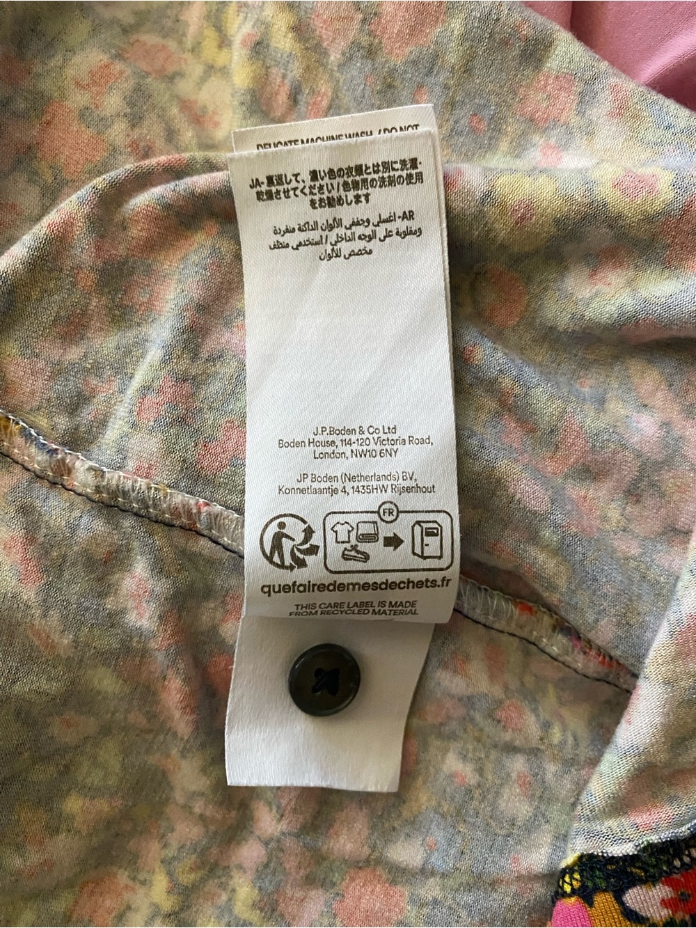 Boden Ecovero Floral Midi Dress Button Front Belted V Neck Jersey 10R - Picture 11 of 13